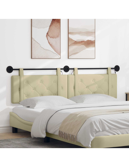 Testiera sospesa Con luce LED Crema Similpelle