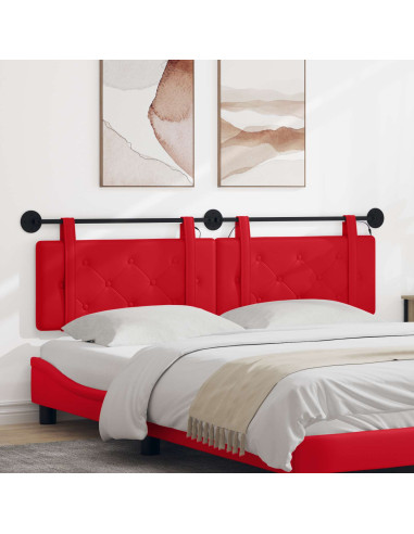 Testiera sospesa Con luce LED Rosso Similpelle