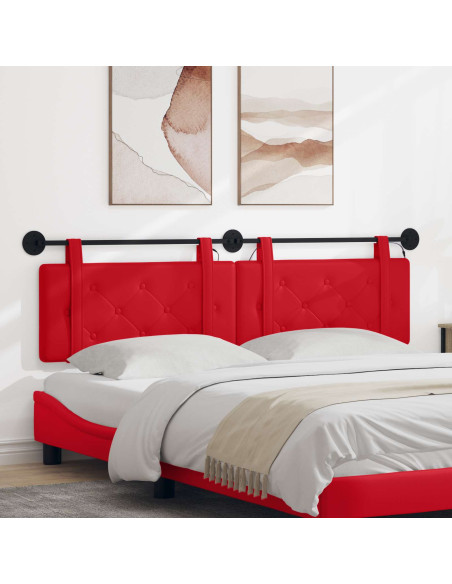 Testiera sospesa Con luce LED Rosso Similpelle
