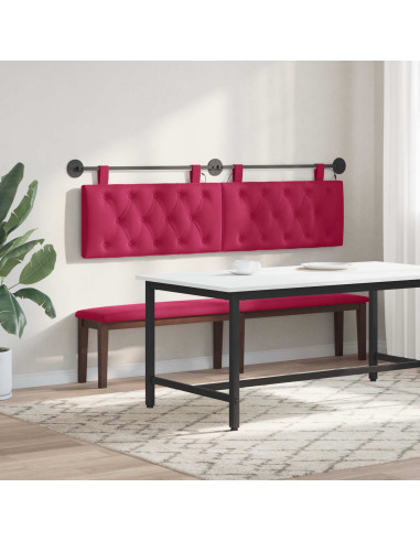 Testiera sospesa Con luce LED Rosso Vino Velluto
