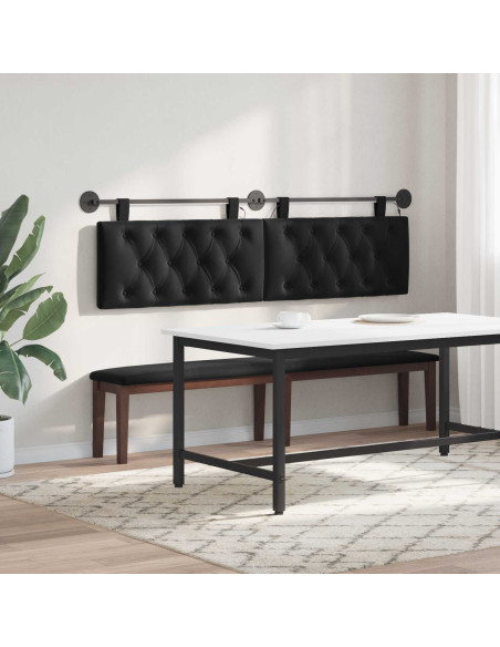 Testiera sospesa Con luce LED Nero Velluto