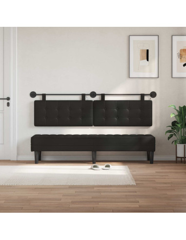 Testiera sospesa Con luce LED Nero Similpelle