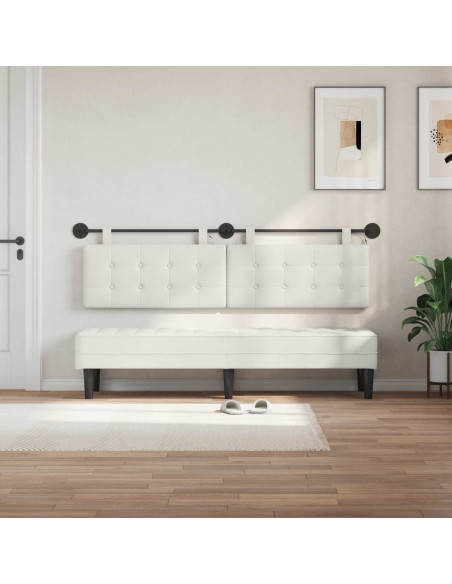 Testiera sospesa Con luce LED Bianco Similpelle