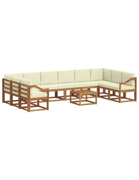 Set di divani con cuscino 11 pcs Naturale e Crema
