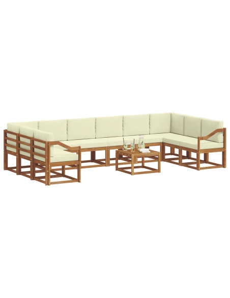 Set di divani con cuscino 11 pcs Naturale e Crema
