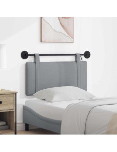 Testiera sospesa Con luce LED Grigio Chiaro Tessuto