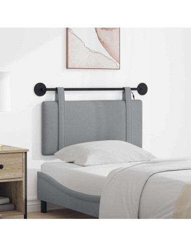 Testiera sospesa Con luce LED Grigio Chiaro Tessuto