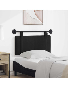 Testiera sospesa Con luce LED Nero Tessuto