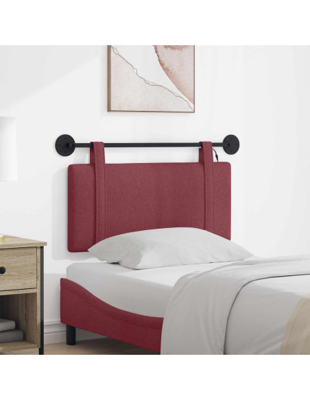 Testiera sospesa Con luce LED Rosso Vino Tessuto