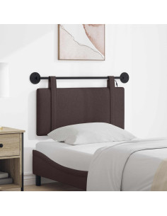 Testiera sospesa Con luce LED Marrone Scuro Tessuto