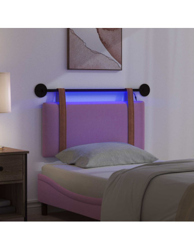 Testiera sospesa Con luce LED Rosa PU Antico