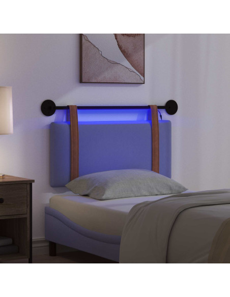 Testiera sospesa Con luce LED Blu jeans PU Antico