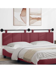 Testiera sospesa Con luce LED Rosso Vino Tessuto