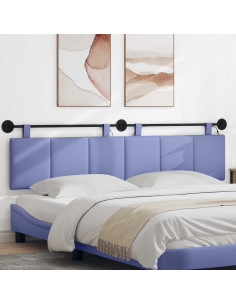 Testiera sospesa Con luce LED Blu jeans Tessuto