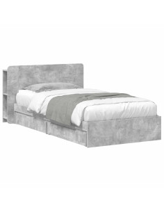 Telaio del letto con storage Grigio Cemento 75 x 190 cm