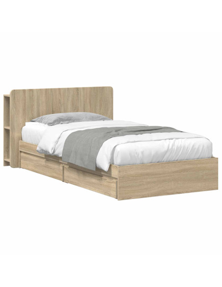 Telaio del letto con storage Rovere Sonoma 75 x 190 cm