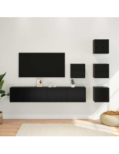 Set mobile TV 6 pcs 80 x 30 x 30 cm Rovere Nero