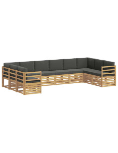Set divano sezionale 10 pcs Bianco e Antracite 2
