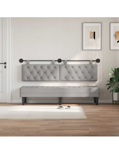 Testiera sospesa Con luce LED Grigio Nuvola Tessuto
