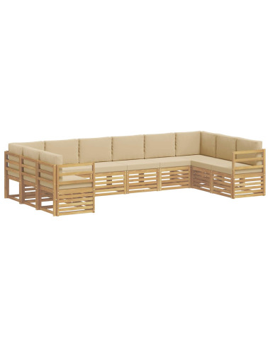 Set divano sezionale 10 pcs Bianco e Beige 363 x 185,5 x 73 cm