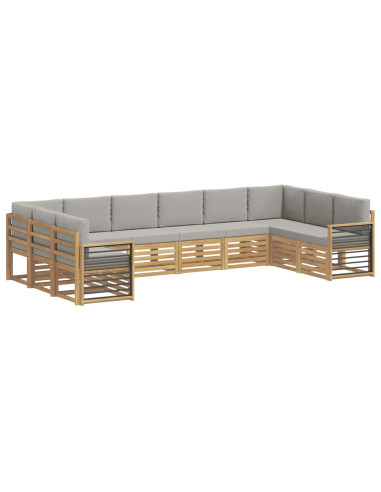 Set divano sezionale 10 pcs Bianco e Grigio Chiaro