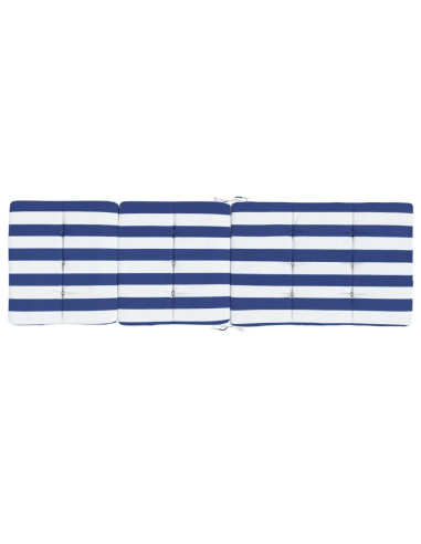 Cuscini Sedia a Sdraio 2pz Strisce Bianche e Blu Tessuto Oxford