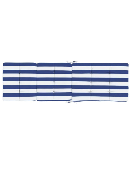 Cuscini Sedia a Sdraio 2pz Strisce Bianche e Blu Tessuto Oxford