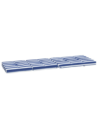 Cuscini Sedia a Sdraio 2pz Strisce Bianche e Blu Tessuto Oxford