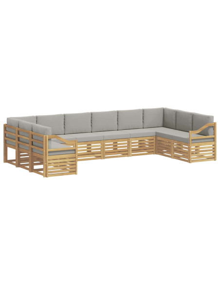 Set divano sezionale 10 pcs Bianco e Grigio Chiaro
