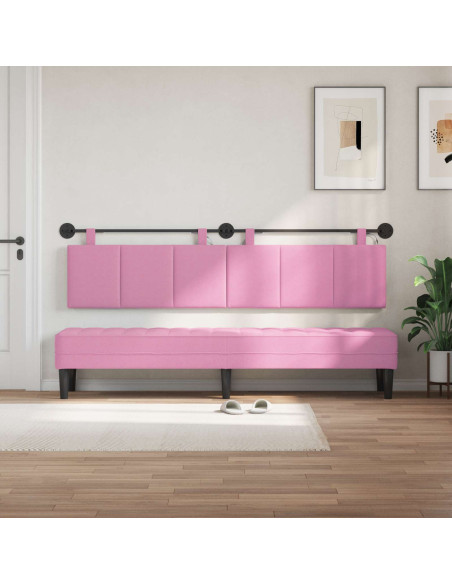 Testiera sospesa Con luce LED Rosa Tessuto