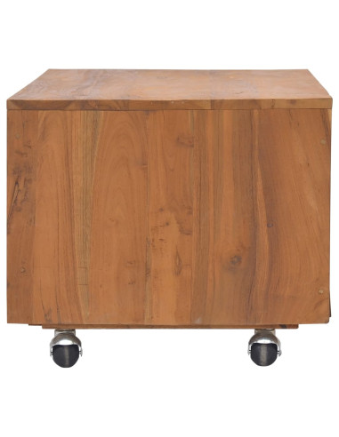 Mobile Porta TV con Ruote 80x50x42 cm in Legno Massello di Teak