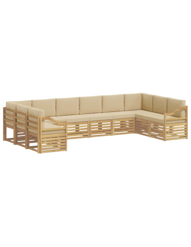 Set divano sezionale 10 pcs Bianco e Beige 363 x 185,5 x 73 cm
