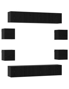 Set mobile TV 8 pcs 80 x 30 x 30 cm Rovere Nero 2