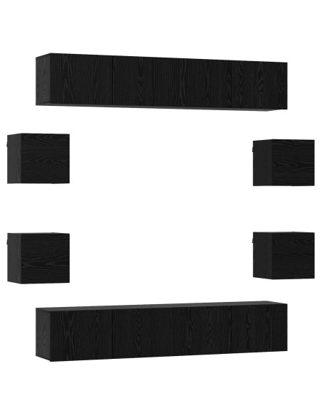 Set mobile TV 8 pcs 80 x 30 x 30 cm Rovere Nero