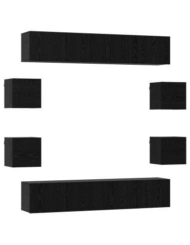 Set mobile TV 8 pcs 80 x 30 x 30 cm Rovere Nero