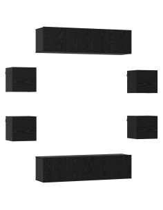 Set mobile TV 8 pcs 120 x 30 x 30 cm Rovere Nero 2