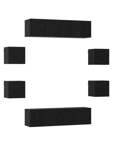 Set mobile TV 8 pcs 120 x 30 x 30 cm Rovere Nero