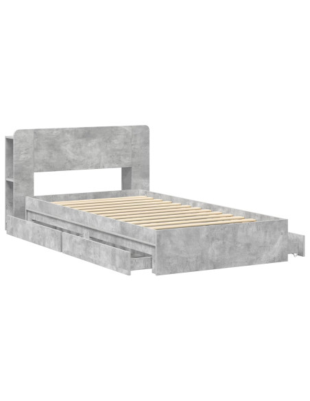 Telaio del letto con storage Grigio Cemento 75 x 190 cm