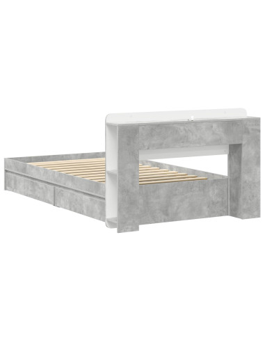 Telaio del letto con storage Grigio Cemento 75 x 190 cm