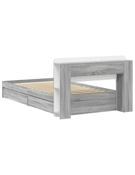 Telaio del letto con storage Sonoma grigio 75 x 190 cm