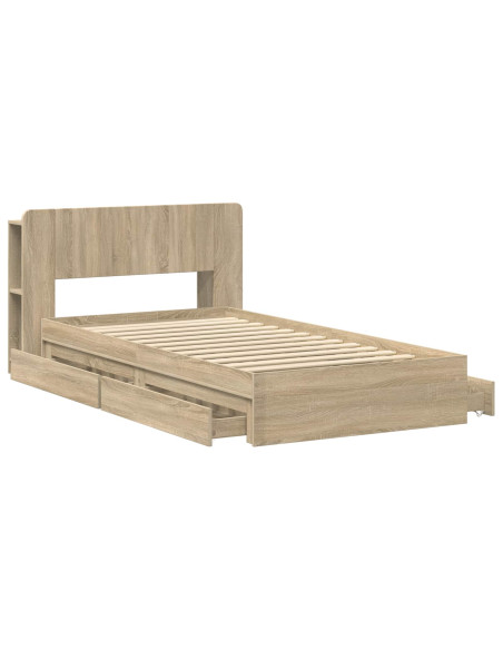 Telaio del letto con storage Rovere Sonoma 75 x 190 cm