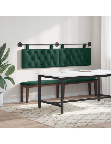 Testiera sospesa Con luce LED Verde Scuro Velluto