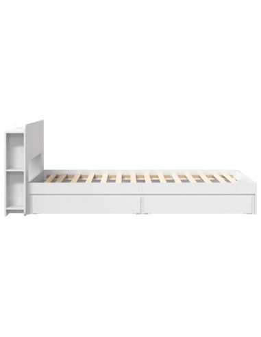 Telaio del letto con storage con cassetto Bianco 75 x 190 cm