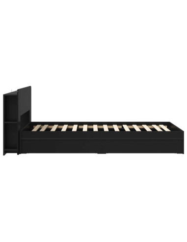 Telaio del letto con storage con cassetto Nero 90 x 190 cm