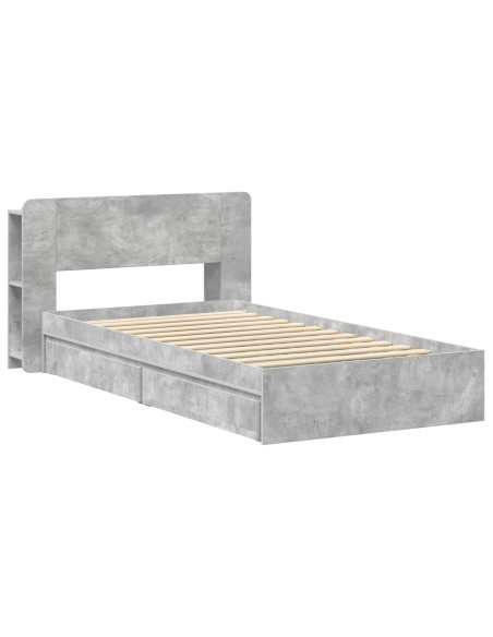 Telaio del letto con storage Grigio Cemento 90 x 190 cm