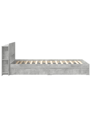 Telaio del letto con storage Grigio Cemento 90 x 190 cm
