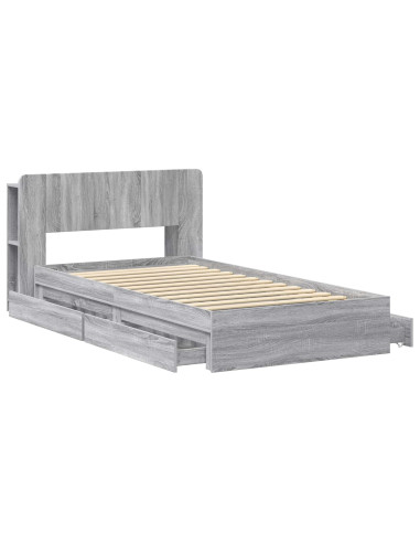Telaio del letto con storage Sonoma grigio 90 x 190 cm