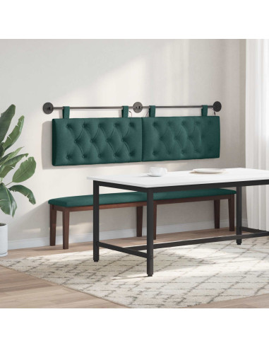 Testiera sospesa Con luce LED Verde Scuro Tessuto