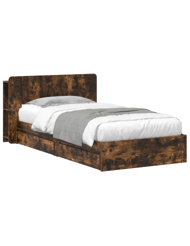 Telaio del letto con storage Rovere Fumo 90 x 190 cm