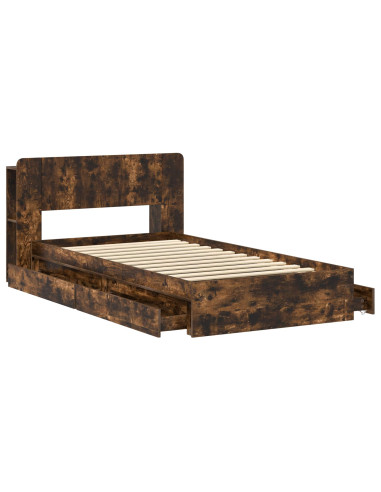 Telaio del letto con storage Rovere Fumo 90 x 190 cm